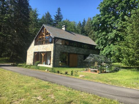 Exterior South Pender Island Home with Barn built by Gulf Islands Artisan Homes Dave Dandeneau